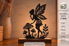 Fairy Light Stand Laser Cut. Lightbox. Led Light Lamp SVG Product Image 1