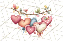 Valentine Fairy Clipart, PNG, Romantic Fairies With Hearts Product Image 5