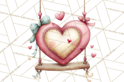 Valentine Fairy Clipart, PNG, Romantic Fairies With Hearts Product Image 4