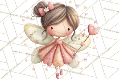 Valentine Fairy Clipart, PNG, Romantic Fairies With Hearts Product Image 3