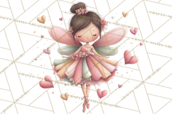 Valentine Fairy Clipart, PNG, Romantic Fairies With Hearts Product Image 5