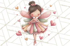 Valentine Fairy Clipart, PNG, Romantic Fairies With Hearts Product Image 5