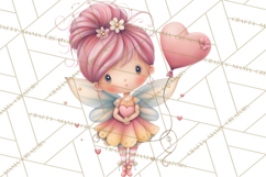 Valentine Fairy Clipart, PNG, Romantic Fairies With Hearts Product Image 3
