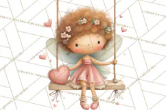 Valentine Fairy Clipart, PNG, Romantic Fairies With Hearts Product Image 4