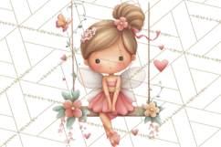 Valentine Fairy Clipart, PNG, Romantic Fairies With Hearts Product Image 5