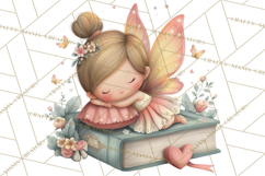 Valentine Fairy Clipart, PNG, Romantic Fairies With Hearts Product Image 5