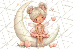 Valentine Fairy Clipart, PNG, Romantic Fairies With Hearts Product Image 4