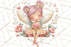 Valentine Fairy Clipart, PNG, Romantic Fairies With Hearts Product Image 2