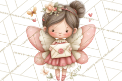 Valentine Fairy Clipart, PNG, Romantic Fairies With Hearts Product Image 5