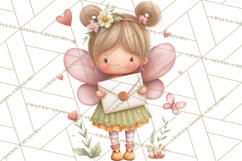 Valentine Fairy Clipart, PNG, Romantic Fairies With Hearts Product Image 5