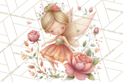 Valentine Fairy Clipart, PNG, Romantic Fairies With Hearts Product Image 3