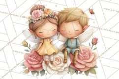 Valentine Fairy Clipart, PNG, Romantic Fairies With Hearts Product Image 2
