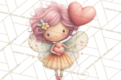Valentine Fairy Clipart, PNG, Romantic Fairies With Hearts Product Image 2