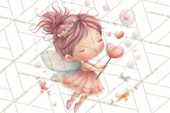 Valentine Fairy Clipart, PNG, Romantic Fairies With Hearts Product Image 4