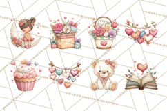 Valentine Fairy Clipart, PNG, Romantic Fairies With Hearts Product Image 3
