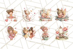 Valentine Fairy Clipart, PNG, Romantic Fairies With Hearts Product Image 5