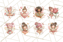 Valentine Fairy Clipart, PNG, Romantic Fairies With Hearts Product Image 4