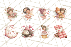 Valentine Fairy Clipart, PNG, Romantic Fairies With Hearts Product Image 6