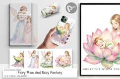 Fairy Mom Baby Fantasy Digital Paper Product Image 1