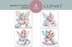 Fairy on A Cloud Clipart Watercolor PNG