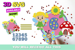 Fairy Cake topper 3D SVG Product Image 1