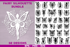 Flower Fairy Silhouette SVG Bundle. Floral Fairy Bundle SVG Product Image 1