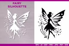 Flower Fairy Silhouette SVG. Floral Fairy. Spring Fairy SVG Product Image 2