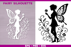 Flower Fairy Silhouette SVG Bundle. Floral Fairy Bundle SVG Product Image 2