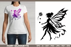Flower Fairy Silhouette SVG. Floral Fairy. Spring Fairy SVG Product Image 4