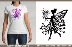 Flower Fairy Silhouette SVG. Floral Fairy. Spring Fairy SVG Product Image 3