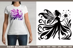 Flower Fairy Silhouette SVG. Floral Fairy. Spring Fairy SVG Product Image 8
