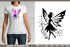 Flower Fairy Silhouette SVG. Floral Fairy. Spring Fairy SVG Product Image 3