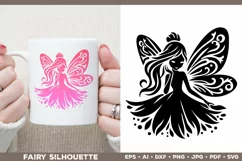 Flower Fairy Silhouette SVG. Floral Fairy. Spring Fairy SVG Product Image 9