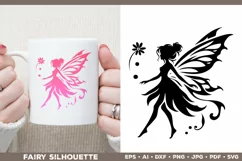 Flower Fairy Silhouette SVG. Floral Fairy. Spring Fairy SVG Product Image 11