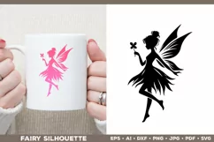 Flower Fairy Silhouette SVG. Floral Fairy. Spring Fairy SVG Product Image 11
