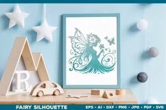 Flower Fairy Silhouette SVG. Floral Fairy. Spring Fairy SVG Product Image 4