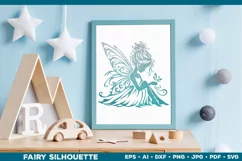 Flower Fairy Silhouette SVG. Floral Fairy. Spring Fairy SVG Product Image 4
