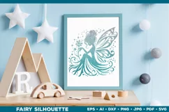 Flower Fairy Silhouette SVG. Floral Fairy. Spring Fairy SVG Product Image 4