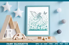 Flower Fairy Silhouette SVG. Floral Fairy. Spring Fairy SVG Product Image 4