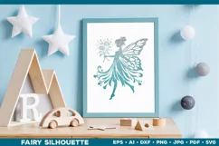 Flower Fairy Silhouette SVG. Floral Fairy. Spring Fairy SVG Product Image 4