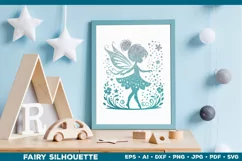 Flower Fairy Silhouette SVG. Floral Fairy. Spring Fairy SVG Product Image 4
