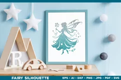 Flower Fairy Silhouette SVG. Floral Fairy. Spring Fairy SVG Product Image 14