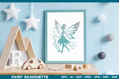 Flower Fairy Silhouette SVG. Floral Fairy. Spring Fairy SVG Product Image 1