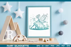 Flower Fairy Silhouette SVG. Floral Fairy. Spring Fairy SVG Product Image 1