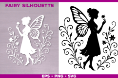 Flower Fairy Silhouette SVG Bundle. Floral Fairy Bundle SVG Product Image 4