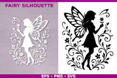 Flower Fairy Silhouette SVG Bundle. Floral Fairy Bundle SVG Product Image 5