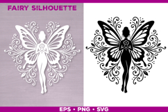 Flower Fairy Silhouette SVG. Floral Fairy. Spring Fairy SVG Product Image 1