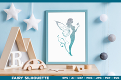 Flower Fairy Silhouette SVG. Floral Fairy. Spring Fairy SVG Product Image 4