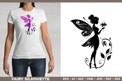 Flower Fairy Silhouette SVG. Floral Fairy. Spring Fairy SVG Product Image 2