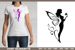 Flower Fairy Silhouette SVG. Floral Fairy. Spring Fairy SVG Product Image 2